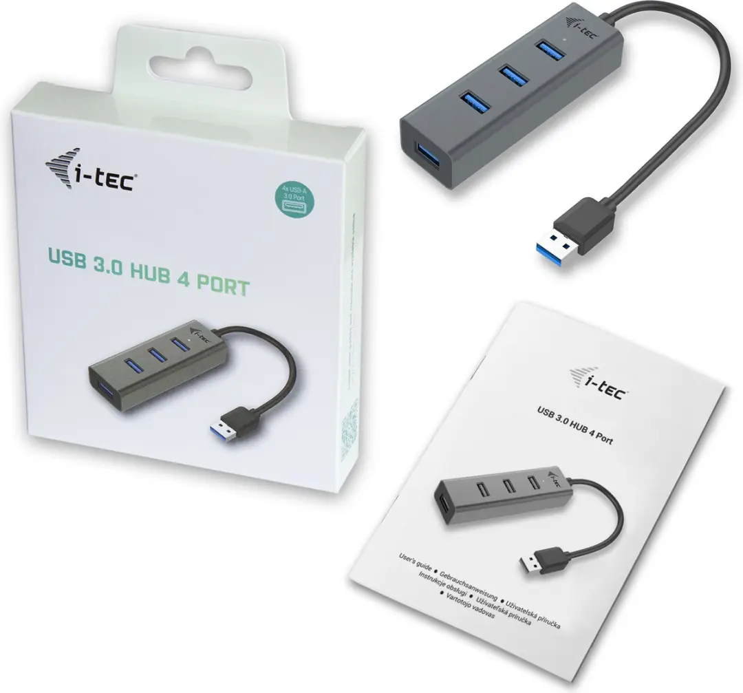 I-tec USB 3.0 Metal HUB 4 Poorten - Zwart