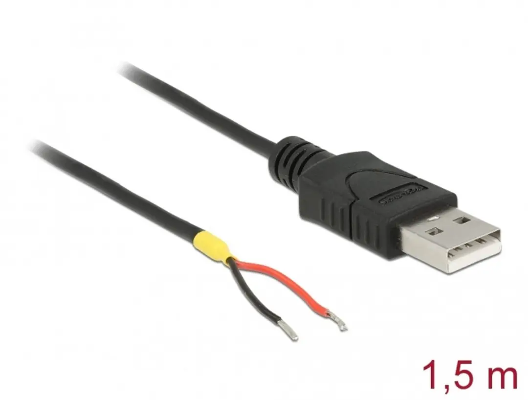 Delock USB 2.0 Kabel A-male naar 2 open draden 1.5m