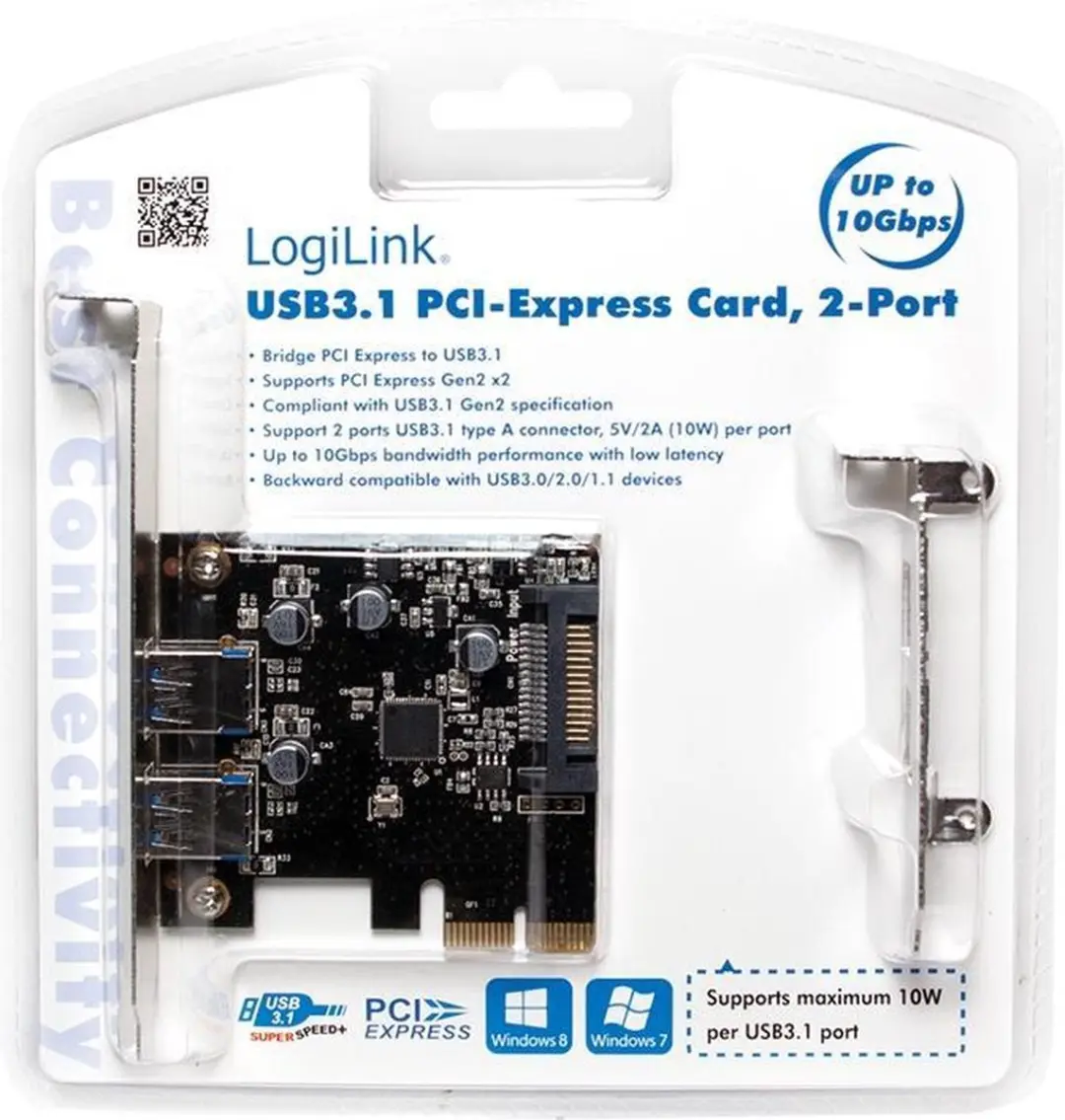 Logilink PC0080 USB 3.2 Gen 2 Controllerkaart - 2 Poorten