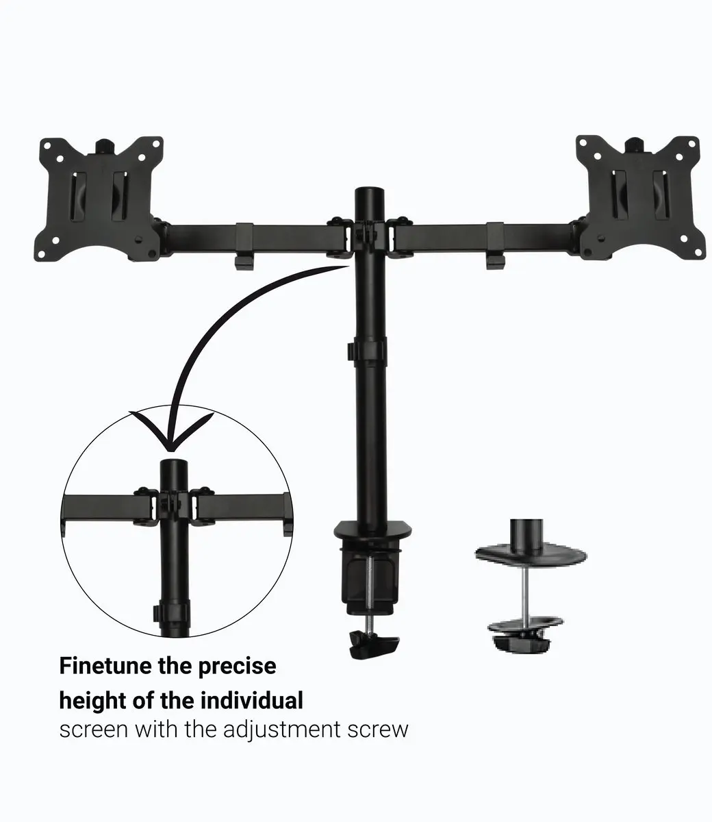 Desq Dubbele Monitorarm 1714 - Full Motion - Zwart