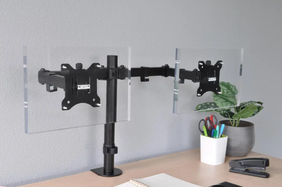 Desq Dubbele Monitorarm 1714 - Full Motion - Zwart - afbeelding 6 van 6