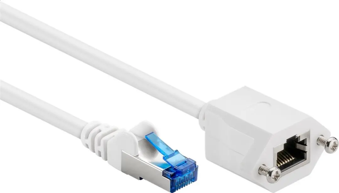 Goobay S/FTP CAT6a Netwerkverlengkabel 10Gbps - 0,5m - Wit - 10 Stuks