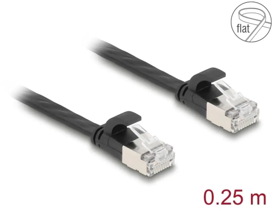 Delock RJ45 Flat Patchkabel Cat.6A 0.25m