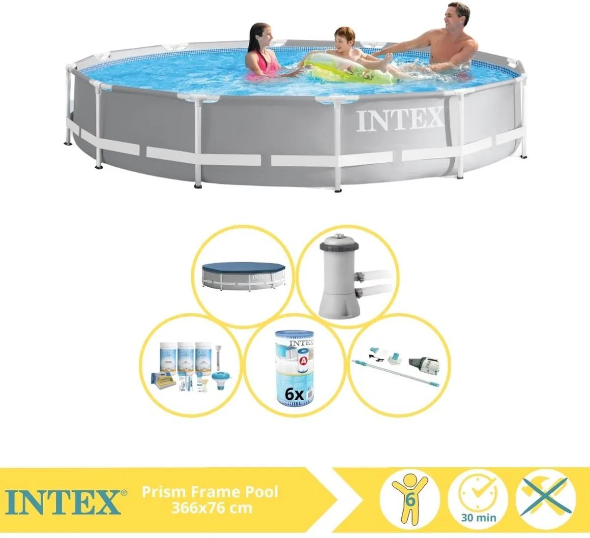 Intex Prism Frame 26712GN Opzetzwembad 366x76cm