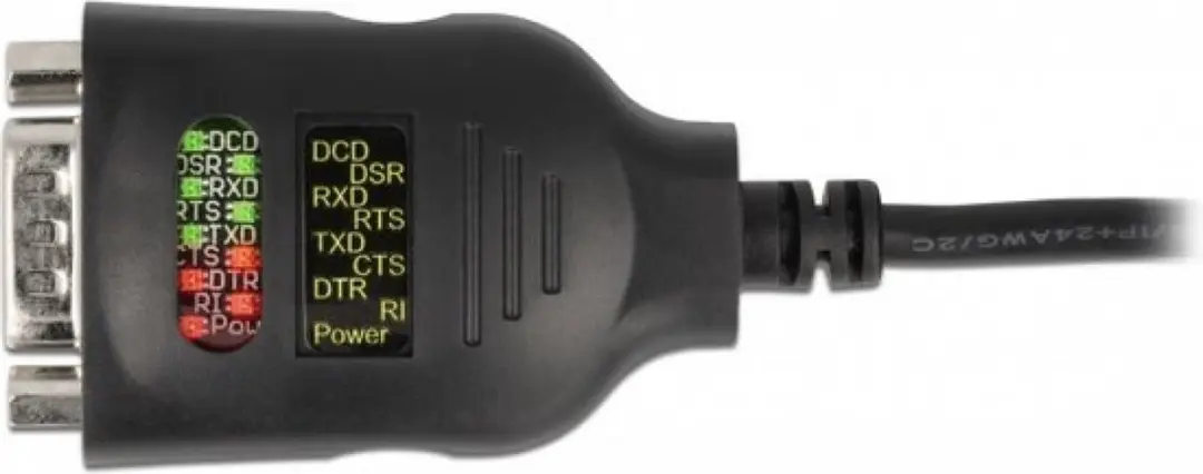 Delock USB naar RS-232 DB9 Adapter - 9 LED Tester - Zwart