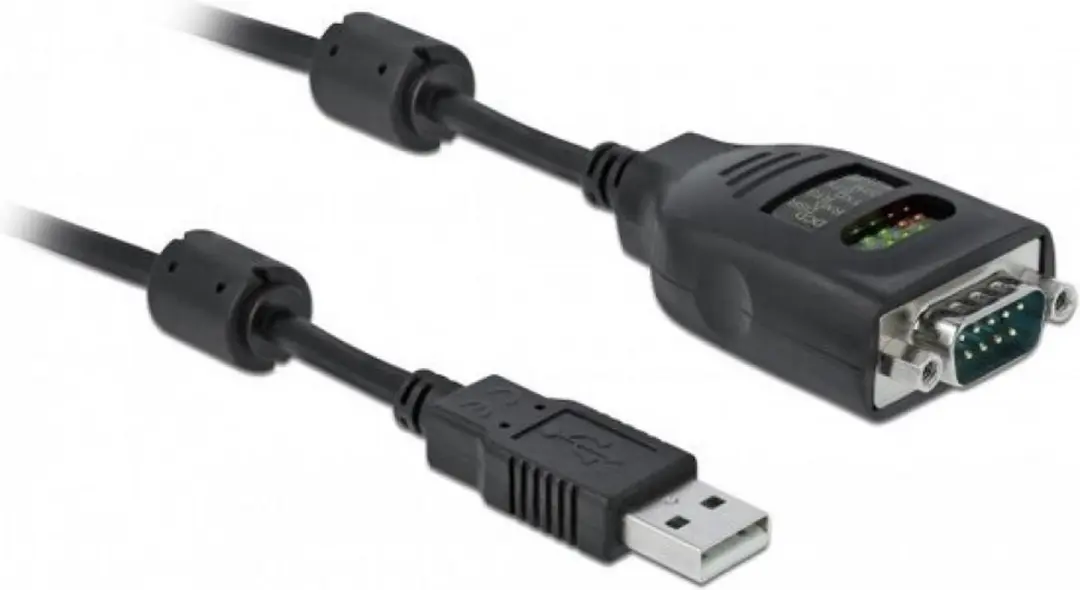 Delock USB naar RS-232 DB9 Adapter - 9 LED Tester - Zwart