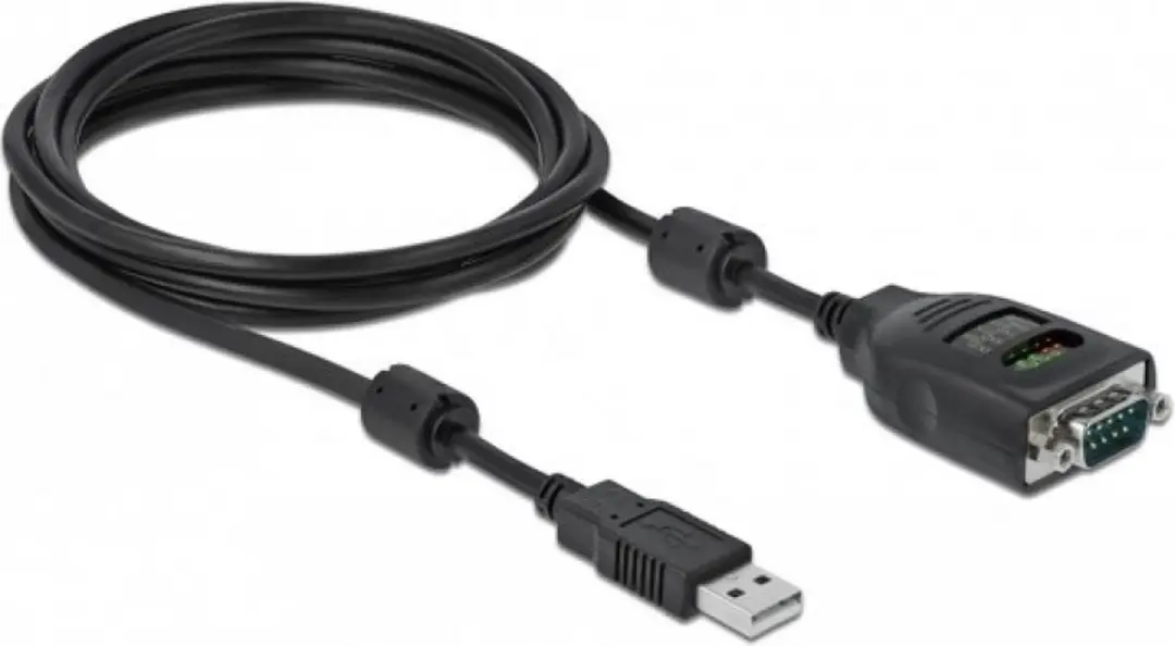Delock USB naar RS-232 DB9 Adapter - 9 LED Tester - Zwart
