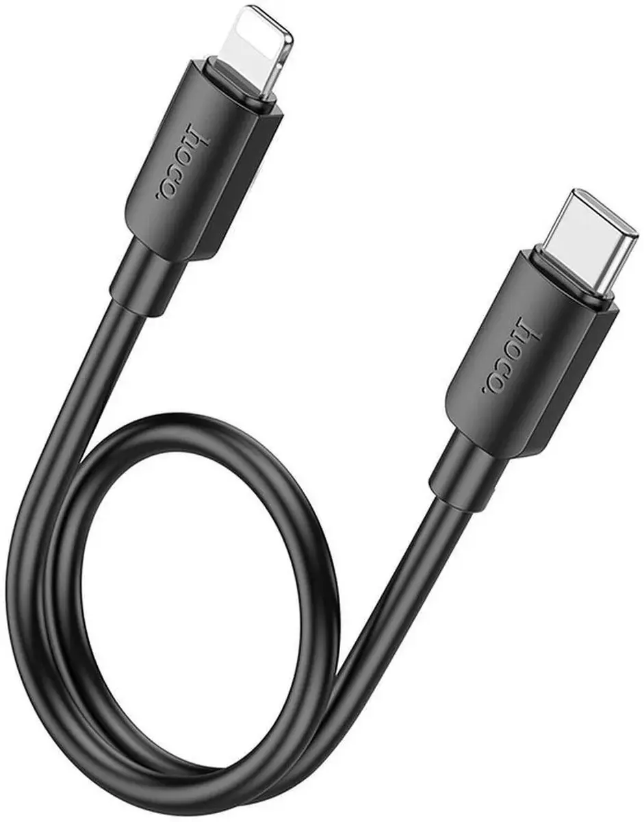 Hoco X96 USB-C naar Lightning Laadkabel 20W PD - 0,25m - Zwart