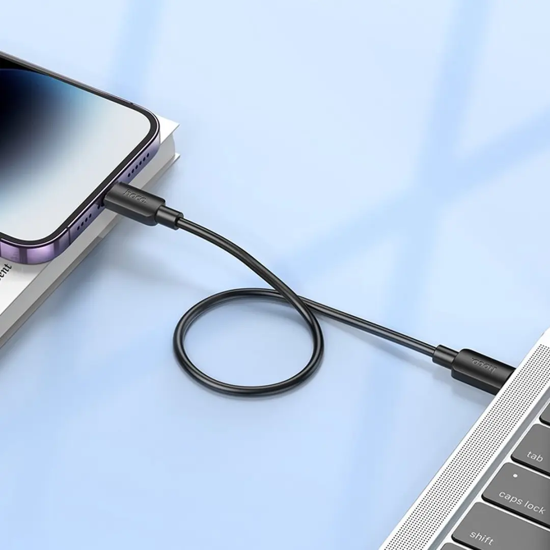 Hoco X96 USB-C naar Lightning Laadkabel 20W PD - 0,25m - Zwart