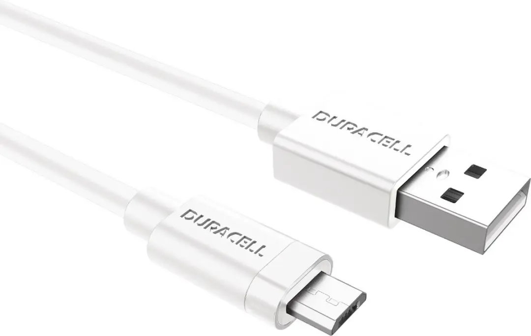 Duracell USB2.0 A naar Micro USB Kabel 2m - Wit