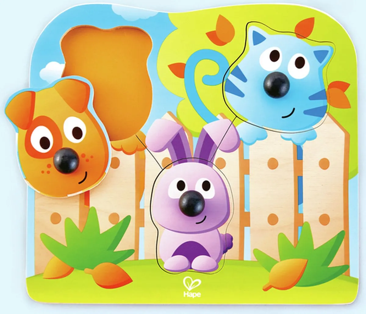 Hape Grote Neus Huisdier Puzzel 4 Stuks - E1309 - afbeelding 2 van 5