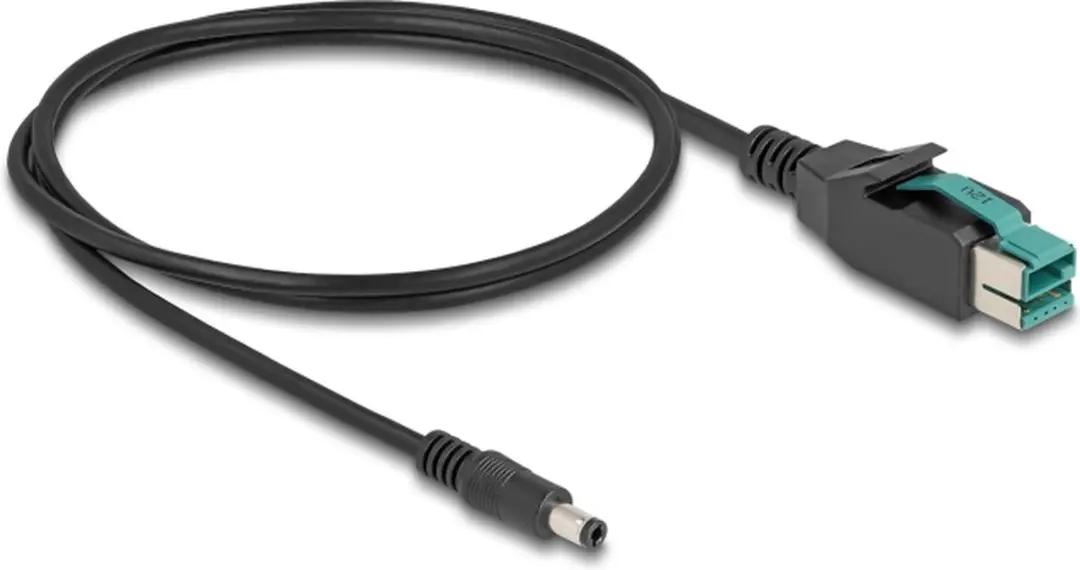 Delock PoweredUSB Kabel 12V DC 5.5x2.5mm - 2m - Zwart