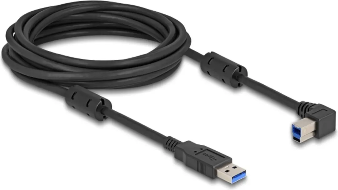 Delock USB-A naar USB-B haaks kabel 5m - USB 3.0 5Gbps