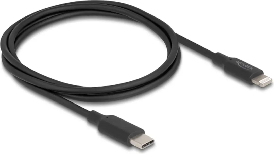 Delock USB-C naar Lightning Kabel 1m - Zwart