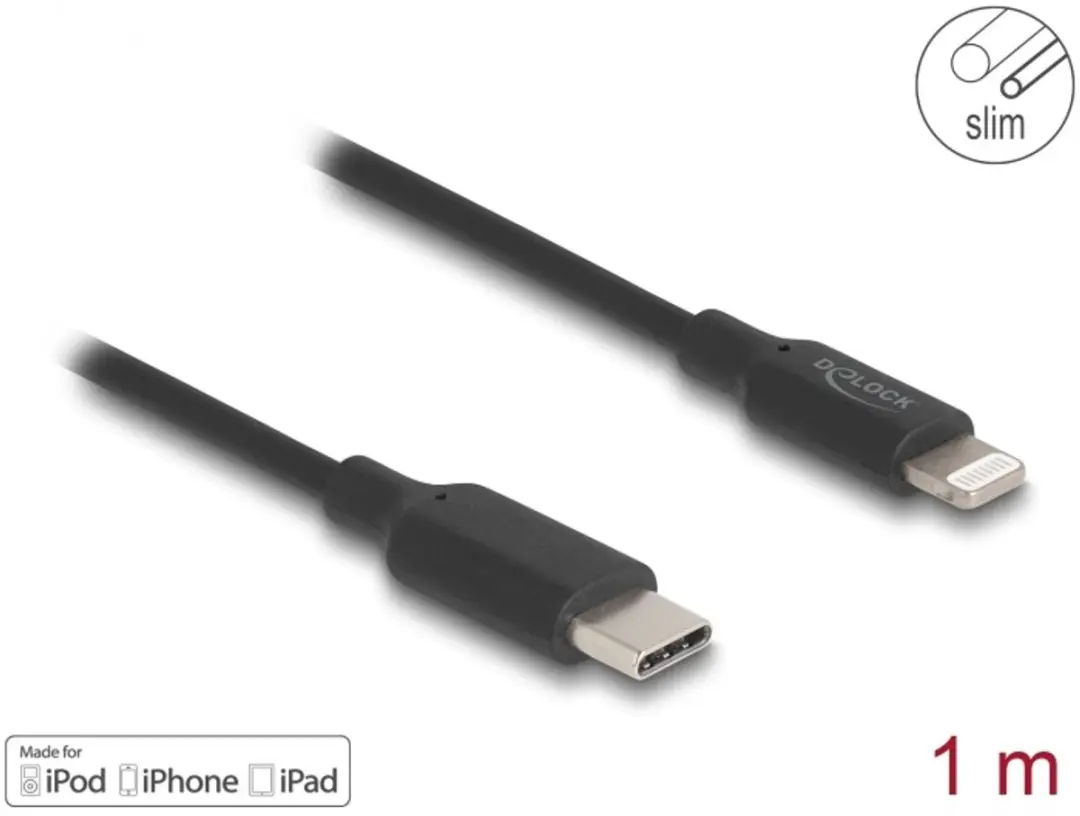 Delock USB-C naar Lightning Kabel 1m