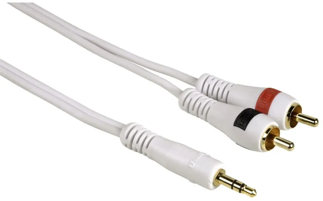 Hama 3.5mm Stereo naar 2x RCA Kabel - Wit - 2M
