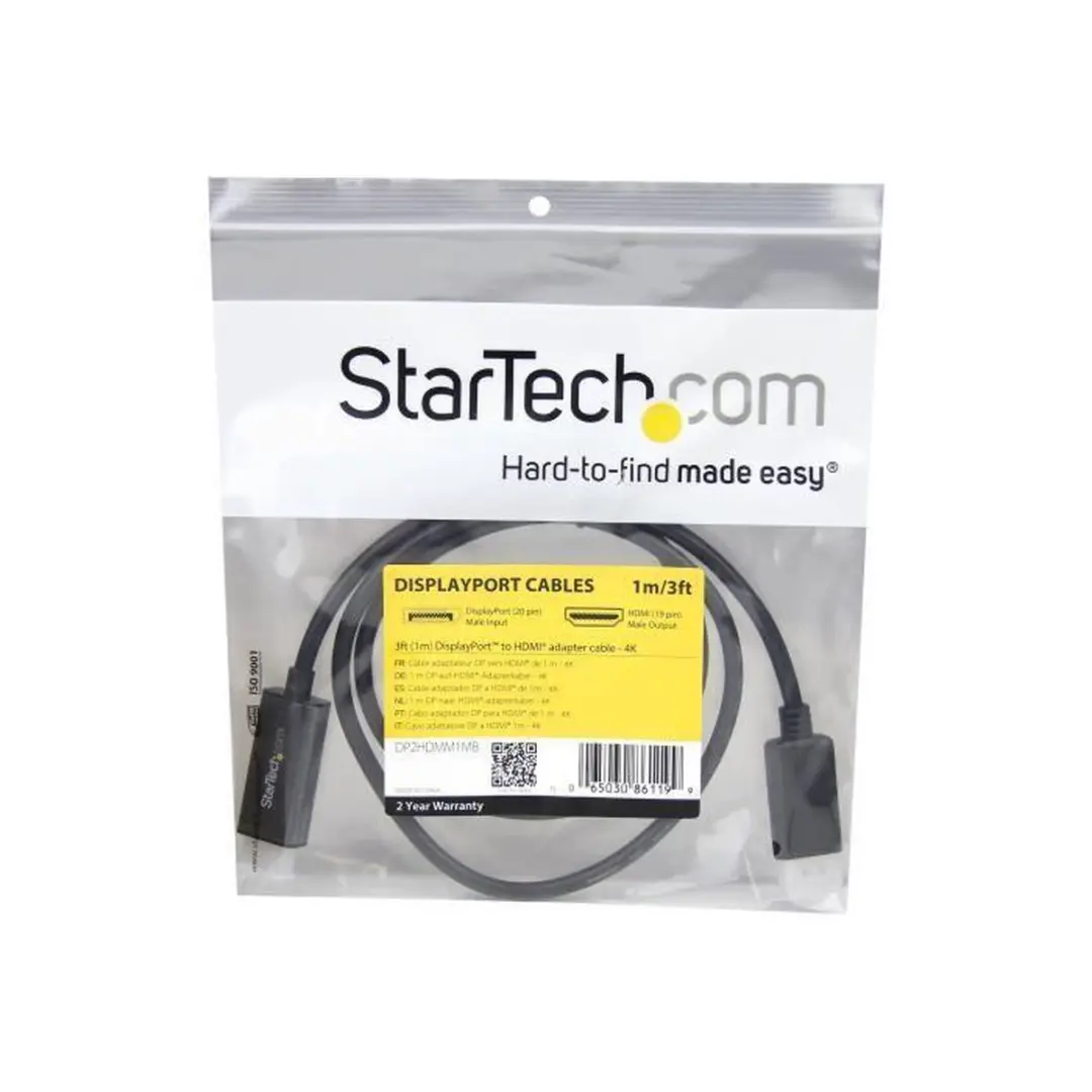 Startech DisplayPort-naar-HDMI-kabel 4K 1m - Zwart