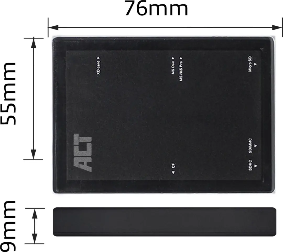 ACT AC6370 USB 3.0 Kaartlezer - 5 Sleuven - Zwart