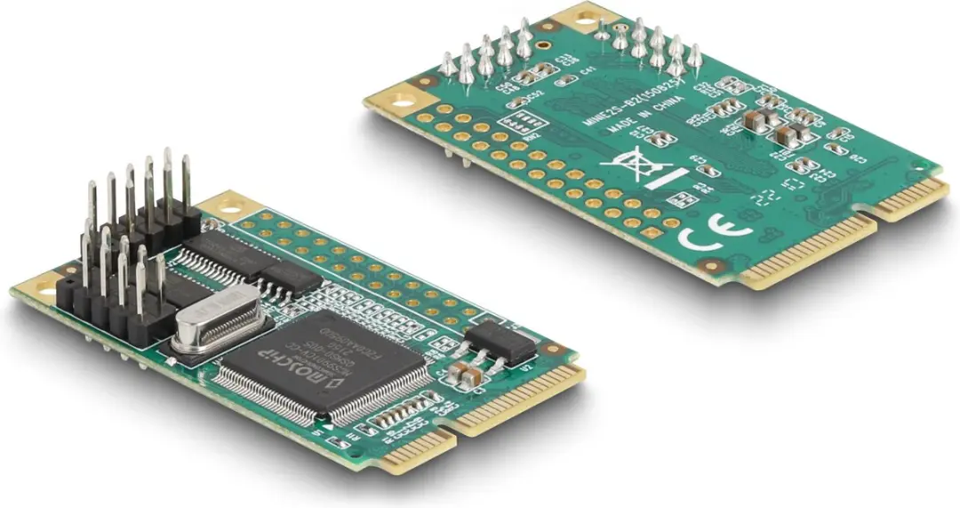Delock Mini PCIe Kaart 2x RS-232 D-Sub 9 Pin - Grijs