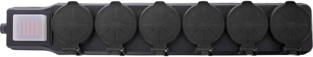 InLine IP44 Outdoor Stekkerdoos 6 Contacten - 3m - Zwart