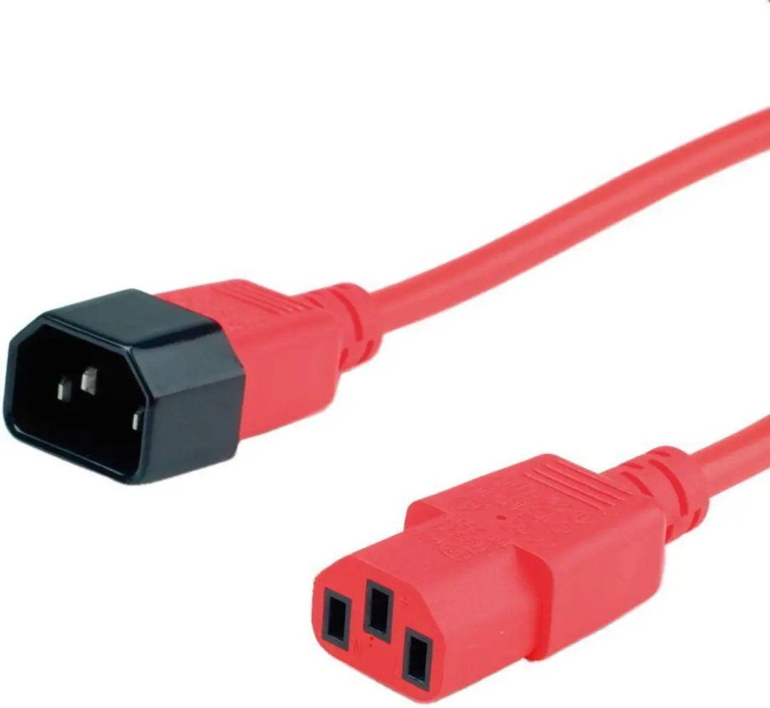 Roline IEC C14-C13 Stroomverlengkabel 1,8m - Rood
