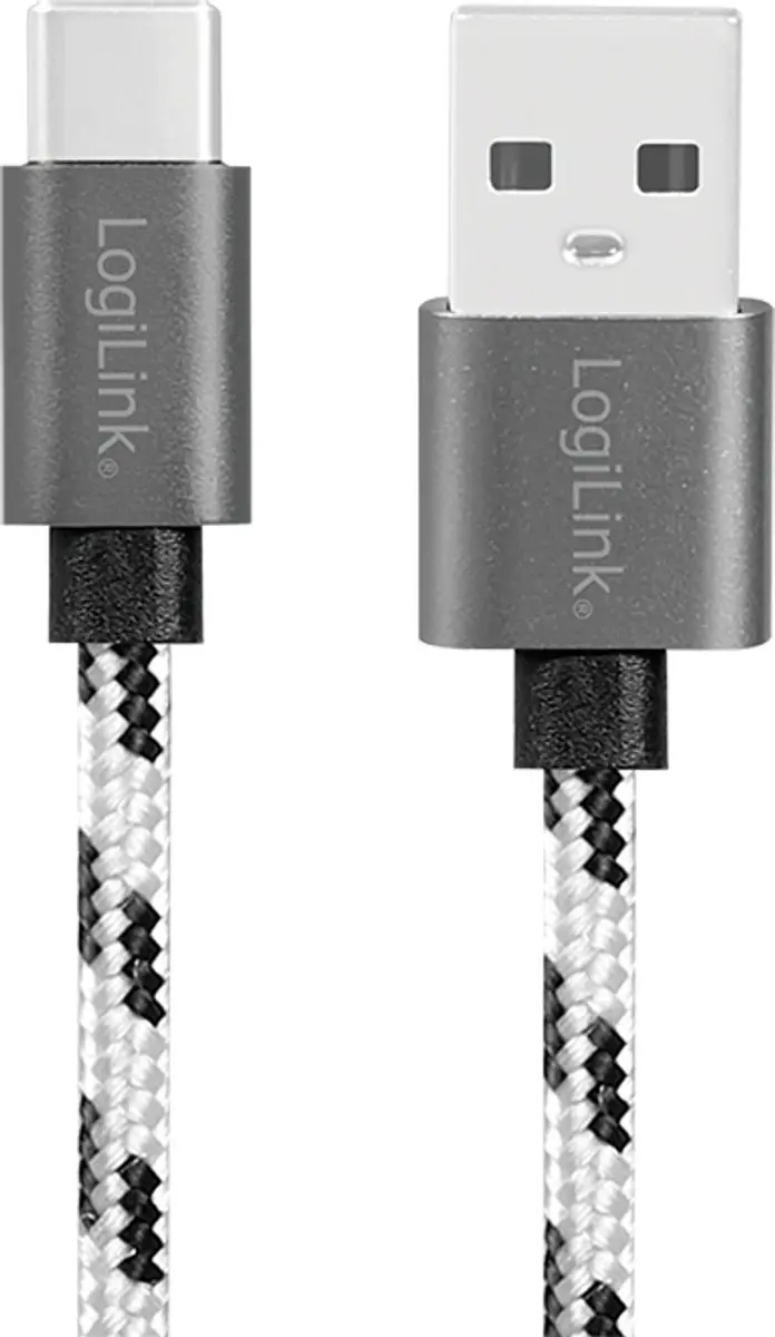 Logilink USB 2.0 Type-C Kabelset 3-delig - C/M naar A/M - Wit/Zwart