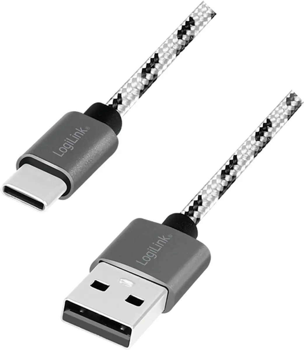 Logilink USB 2.0 Type-C Kabelset 3-delig - C/M naar A/M - Wit/Zwart