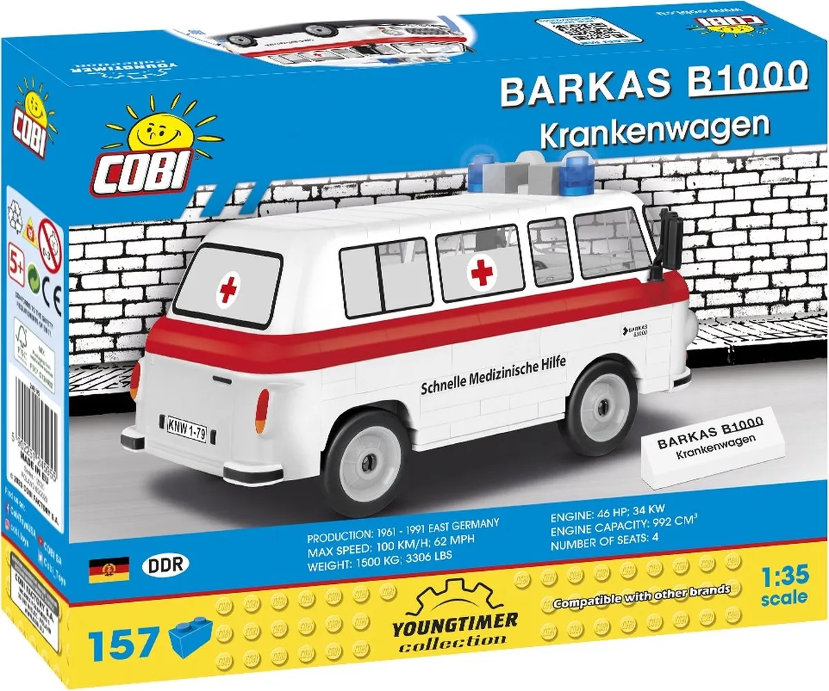 Cobi Barkas B1000 Ziekenauto 157-delig - Meerkleurig