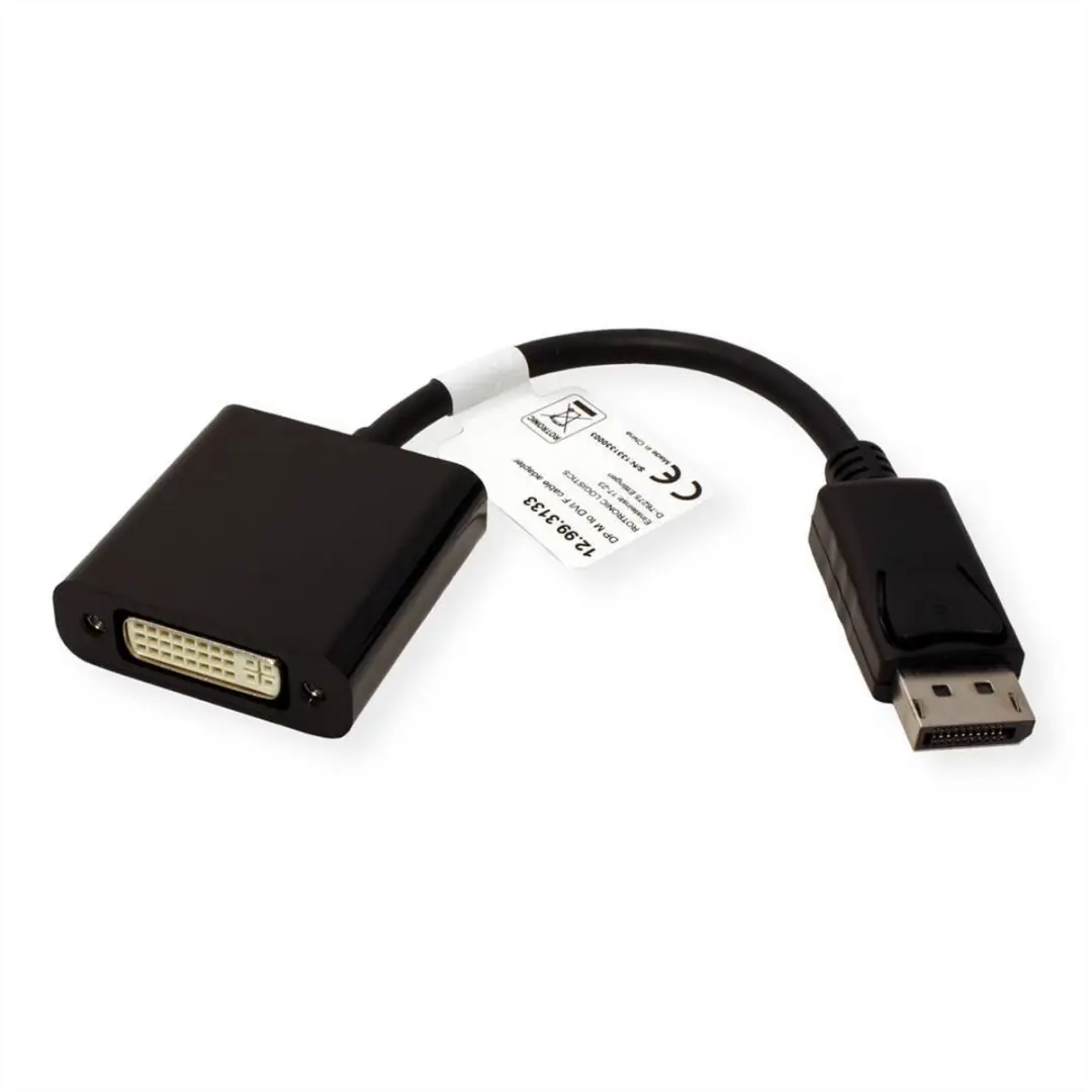 Value DisplayPort naar DVI Adapter 1920x1200 - 0,15m - Zwart