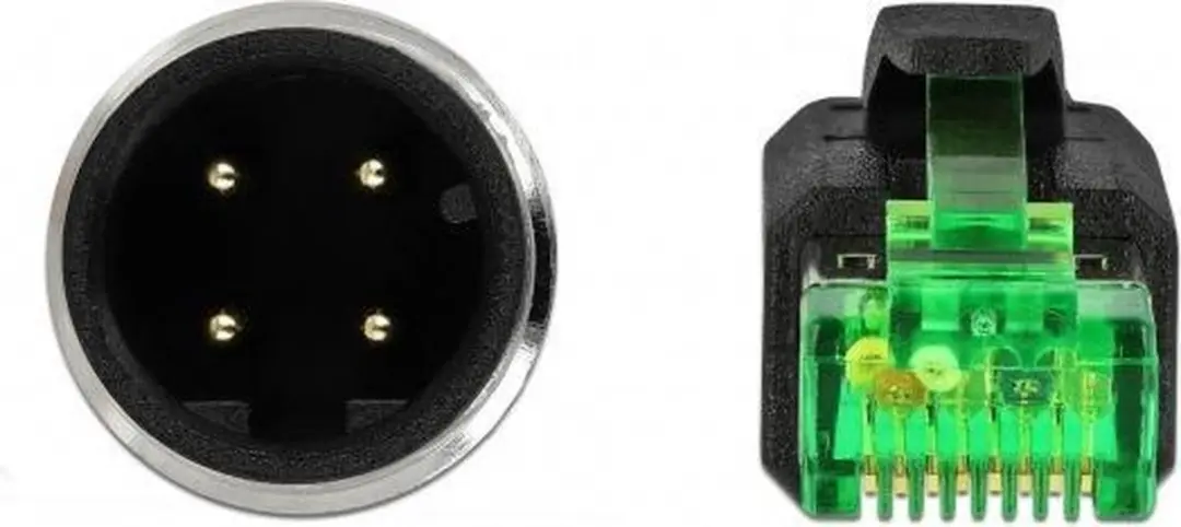 Delock M12 4-pins D-gecodeerd RJ45 Industriële Kabel 2m - Profinet - Groen
