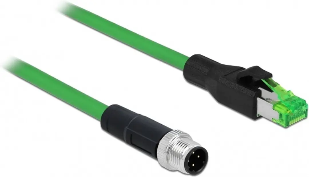 Delock M12 4-pins D-gecodeerd RJ45 Industriële Kabel 2m
