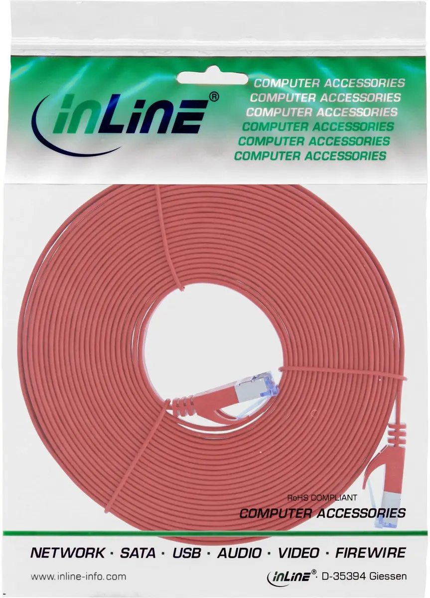 InLine Patchkabel U/FTP Cat.6A 7m - Rood