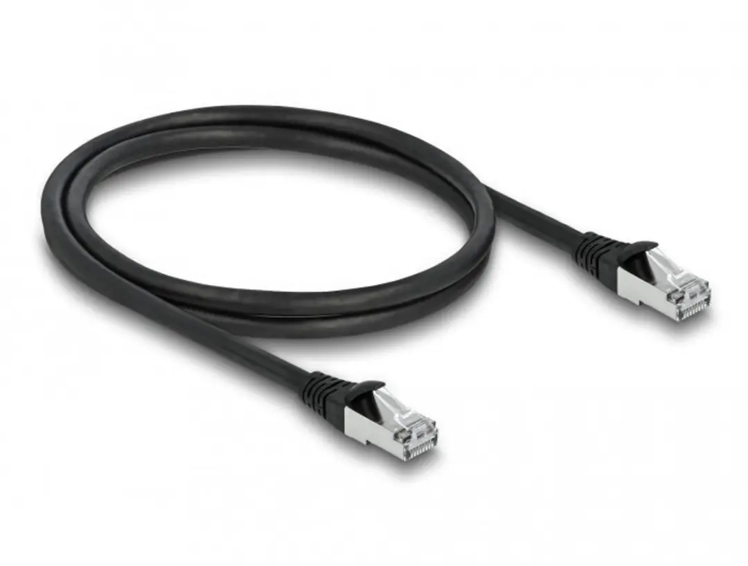 Delock RJ45 Netwerkkabel Cat.6A S/FTP PUR Outdoor 1m - Zwart