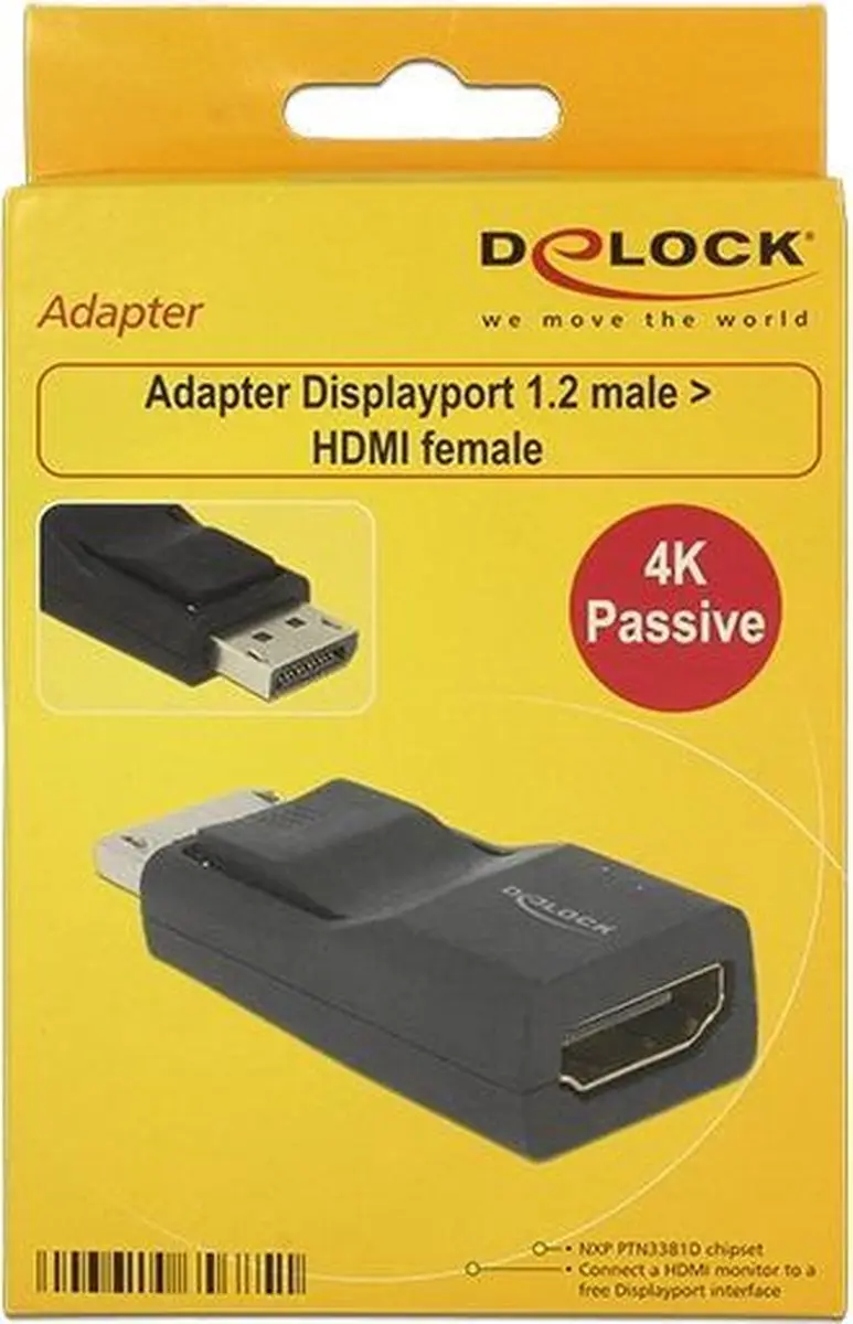 Delock DisplayPort naar HDMI Adapter 65685 - 4K 30Hz - Zwart