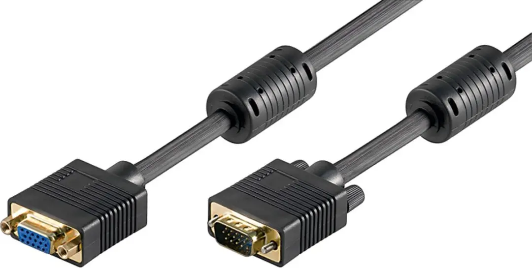 Goobay VGA Monitor Verlengkabel 5m - Zwart