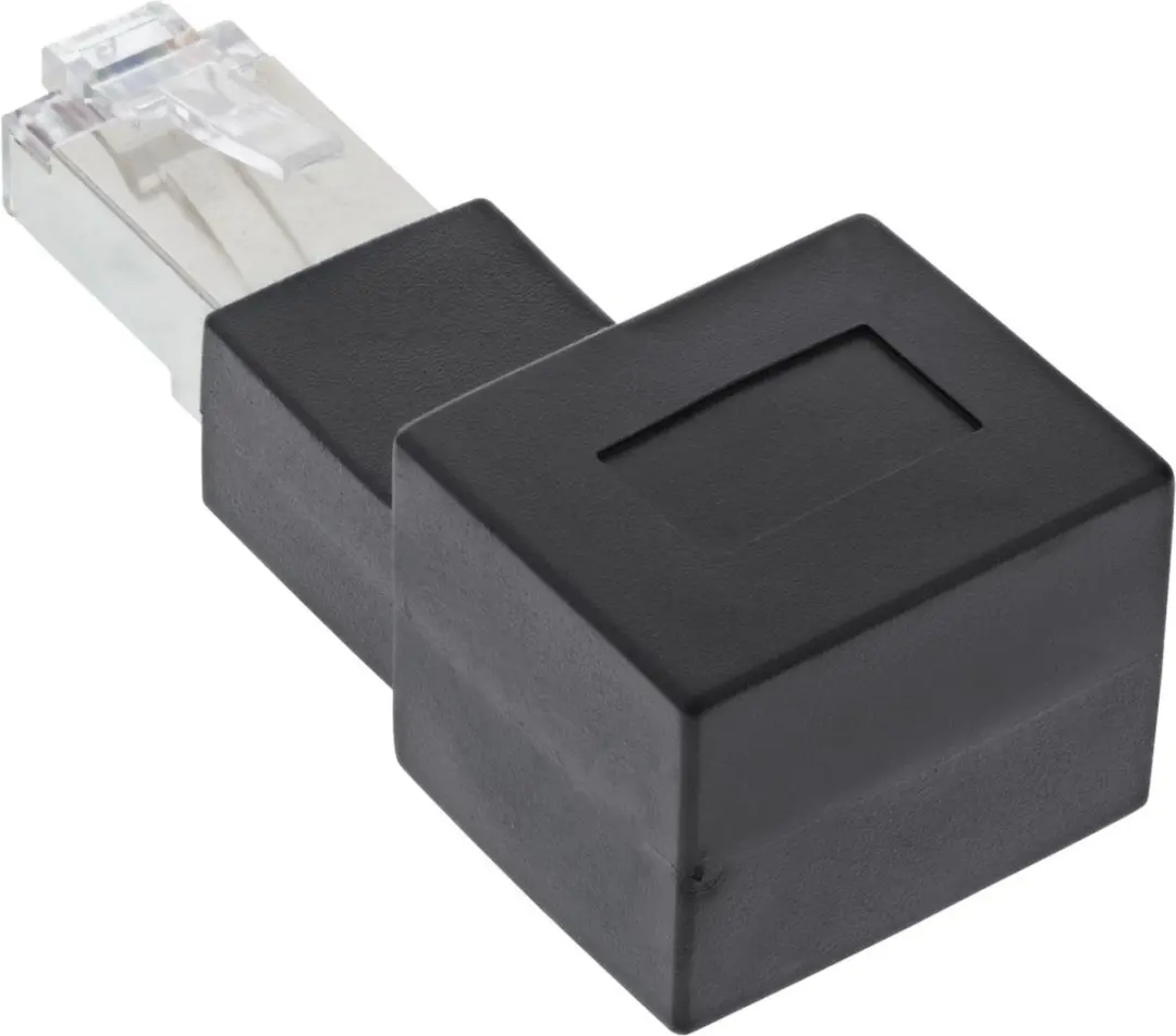 InLine STP CAT6a RJ45 Haakse Adapter - Links - Zwart