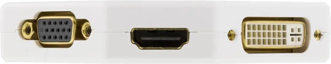 Deltaco DP-MULTI2 Mini DisplayPort Adapter - HDMI/VGA/DVI - 1920x1080 - Wit