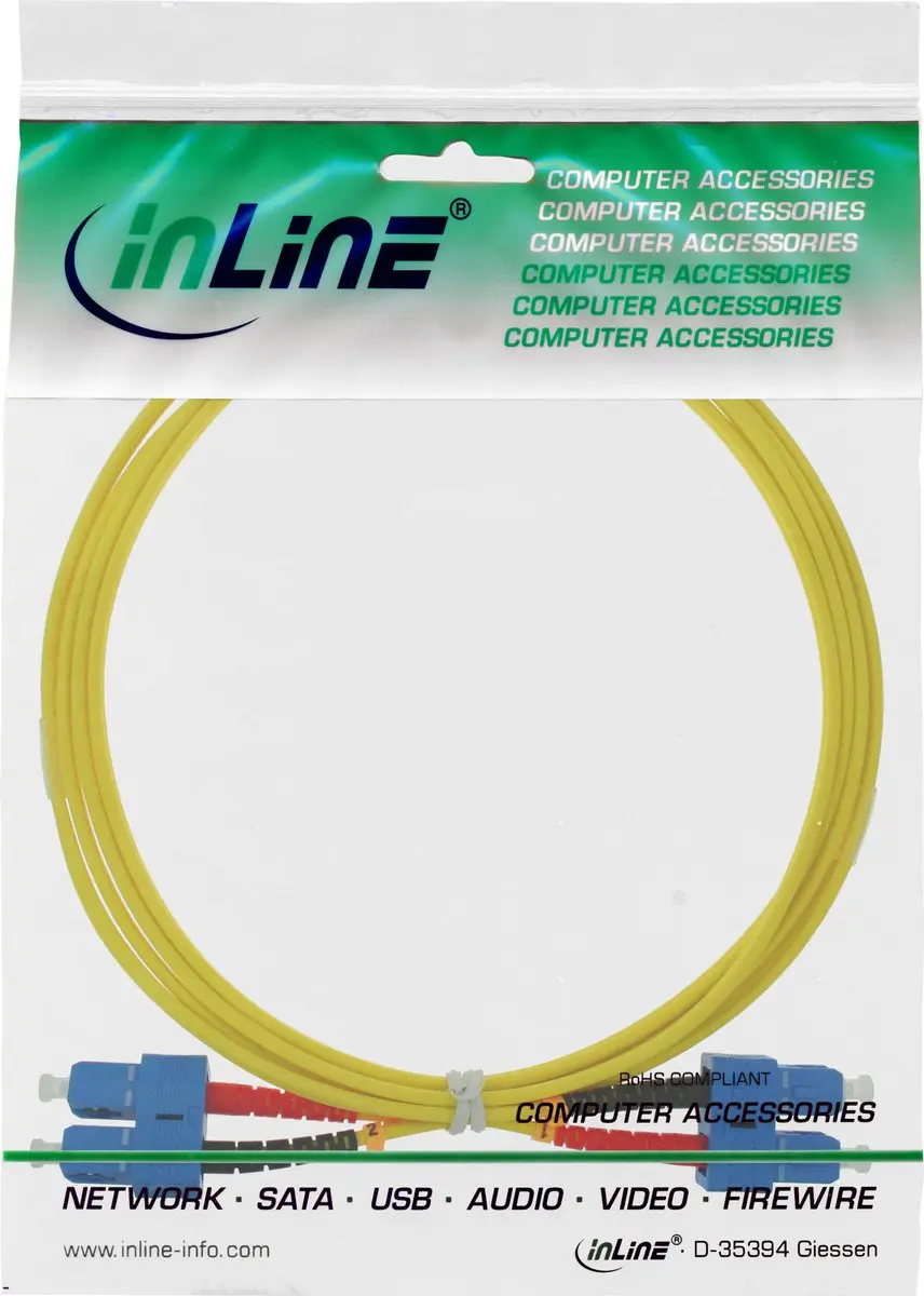 InLine Glasvezelkabel Duplex SC/SC OS2 5m - Geel