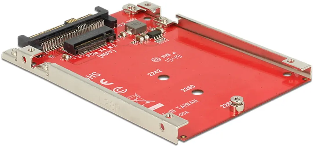 Delock U.2 naar M.2 NVMe Converter 62725 - Rood/Zilver - afbeelding 6 van 6