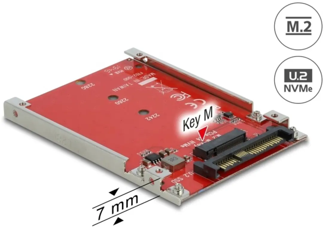 Delock U.2 naar M.2 NVMe Converter 62725