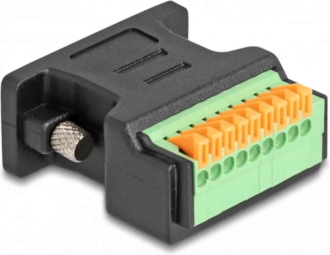 Delock D-Sub 9 Vrouwelijk naar Terminalblok Adapter - Zwart