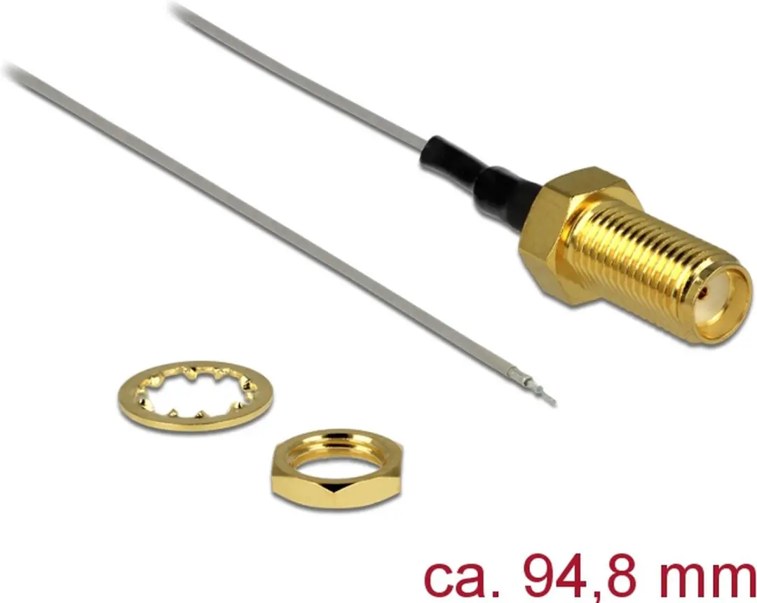 Delock SMA Antennekabel - 94.8mm - Goud/Grijs