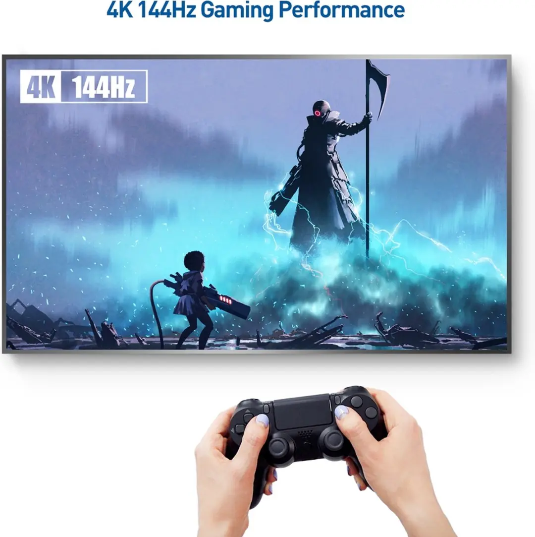 NÖRDIC DP-211 DisplayPort Kabel 8K60Hz 1m - Rood/Zwart