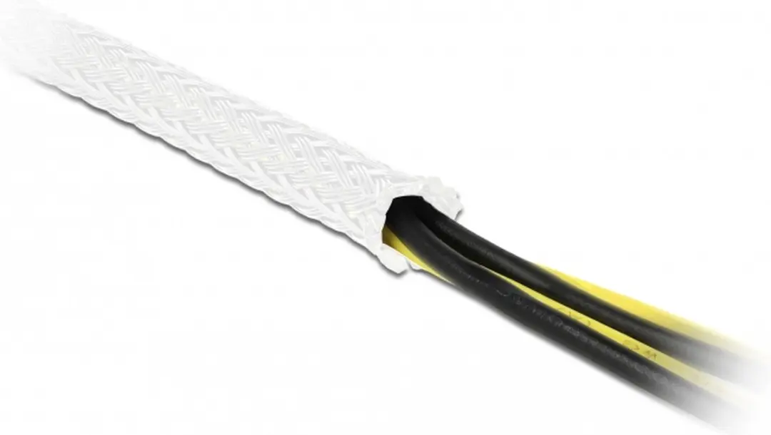 Delock Polyester Kabelsleeve 19mm - Wit - 5m