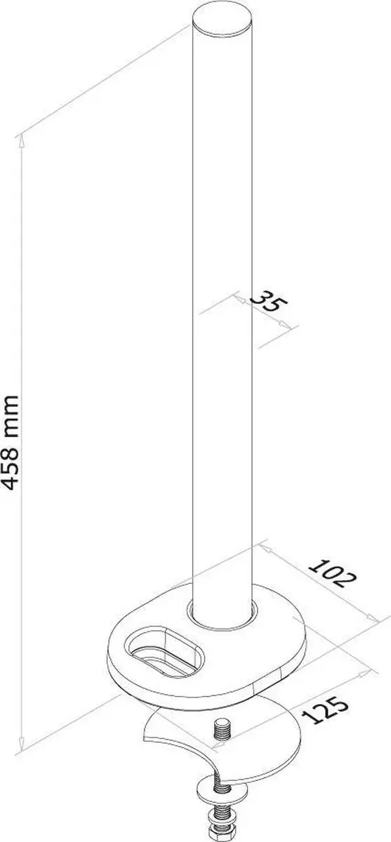 Neomounts FPMA-D935GROMMET Montageplaat Bureaudoorvoer - 10-27 Inch - Zilver