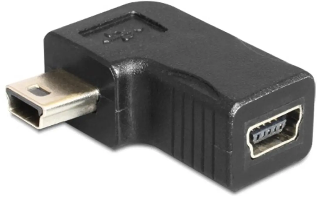 Delock USB Mini B Haakse Adapter - Zwart