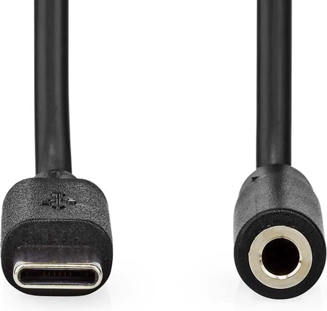 Nedis USB-C Adapter 3,5mm Vrouwelijk - 1m - Zwart