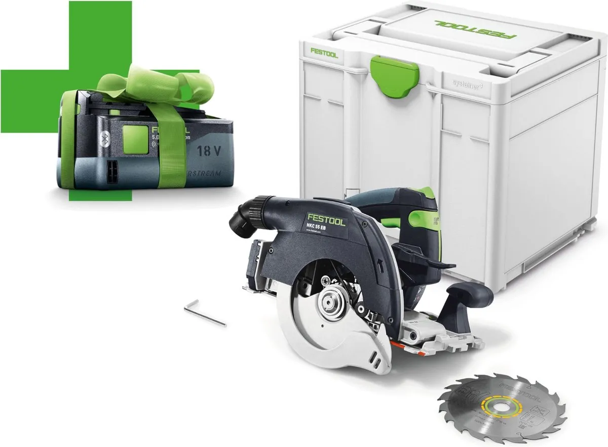 Festool HKC 55 EB-Basic-5.0 Accu Pendelkapzaag 18V 5.0Ah