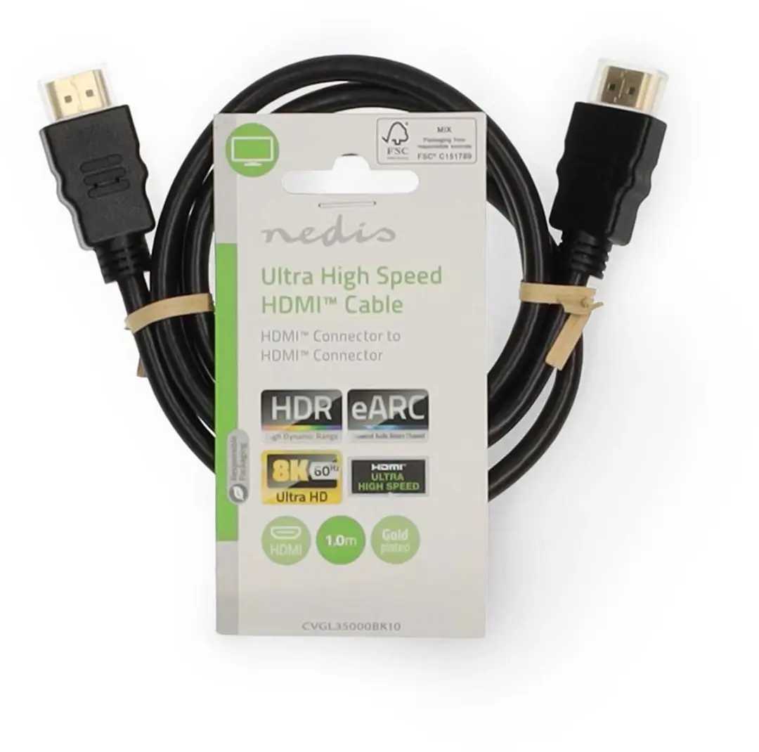 Nedis Ultra High Speed HDMI-kabel CVGL35000BK10 8K 48Gbps 1m - Zwart