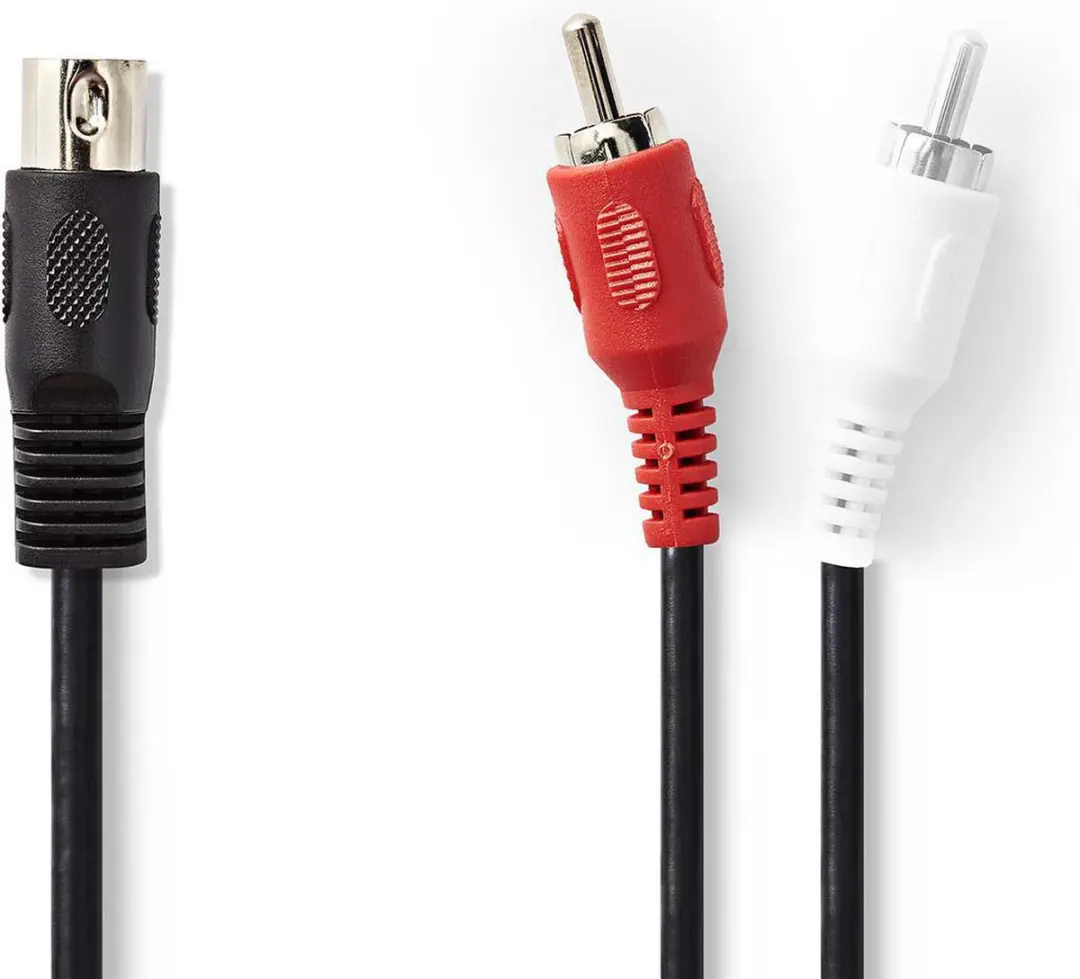 Nedis DIN-Audiokabel CAGL20200BK10 - 1m - 2xRCA/DIN5 - Zwart